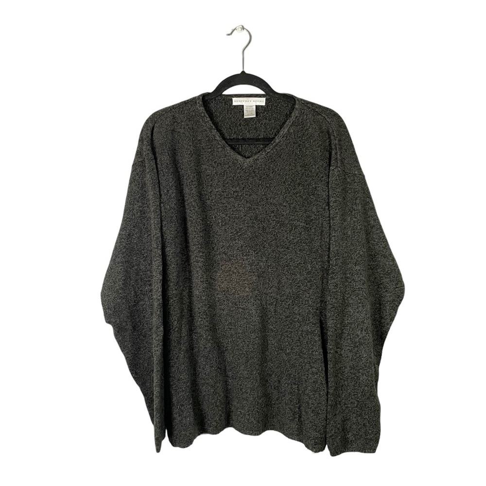 Geoffrey Beene V Neck Knit Business Casual Preppy Sweater Size XL